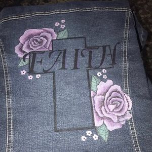 🔴Sold🔴Custom Faith jean jacket